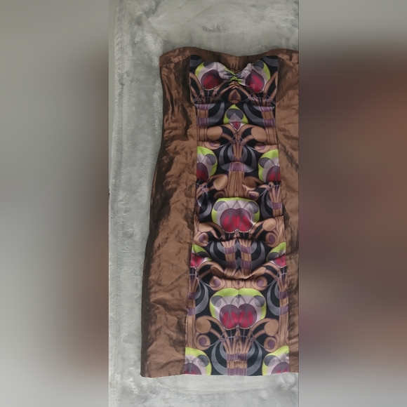 Nicole Miller Collection Bronze Strapless Mini Dress - Picture 2 of 7